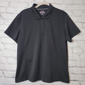 Bolle Golf Tech Womens Black Short Sleeve Polo Shirt Snap Placket Size L